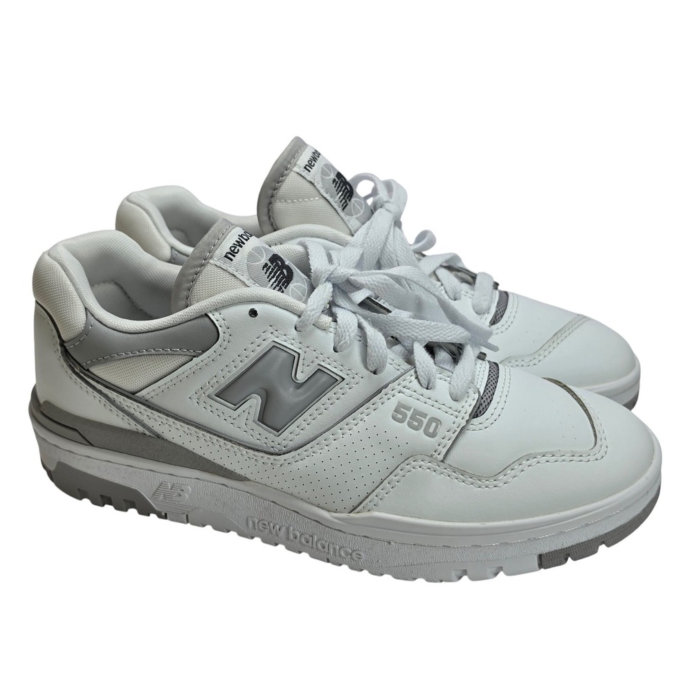 New Balance 550 Womens 8.5 Mens 7 White Rain Cloud Gray Sneakers BBW550BB